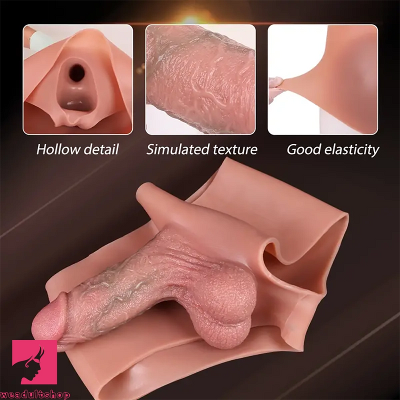 5.3in Realistic Silicone Penis Sleeve Stretchable Dildo For Adults