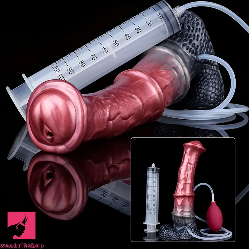 10.03in Realistic Horse Squirting Silicone Animal Penis Fantasy Dildo