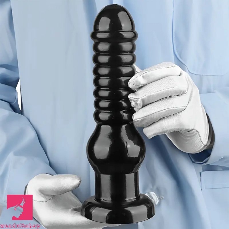 9.64in Rubber Real Big Black Dildo Butt Expander For Couples Love