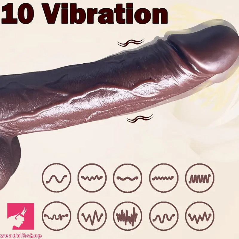 8.66in Telescopic Vibrating Heating Rotation Realistic Soft Cock Dildo