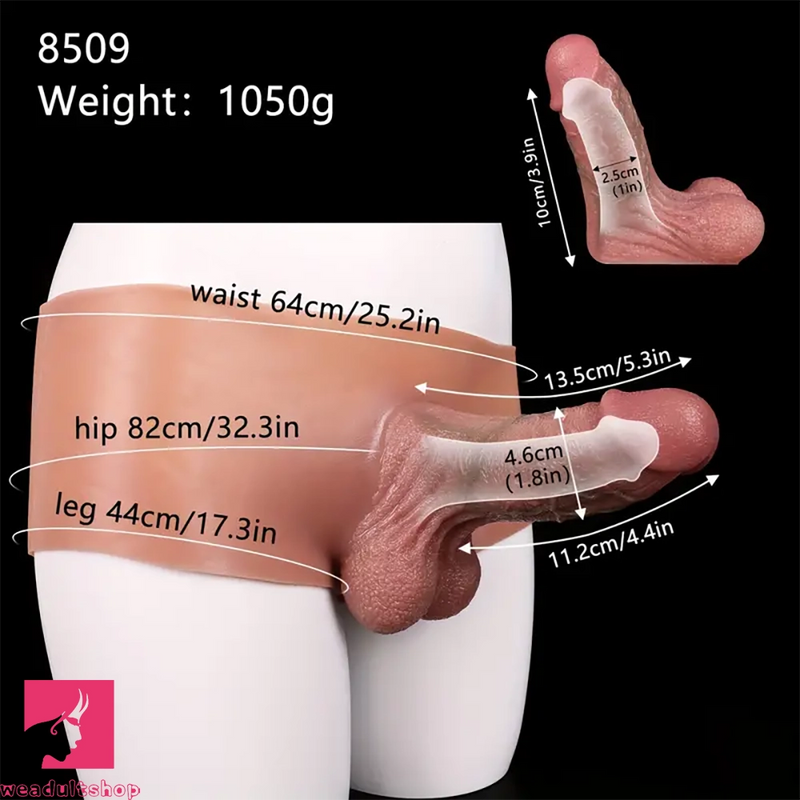 5.3in Realistic Silicone Penis Sleeve Stretchable Dildo For Adults