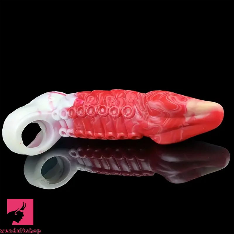 8.27in Octopus Tentacle Soft Silicone Anatomy Sleeve Hollow Dildo