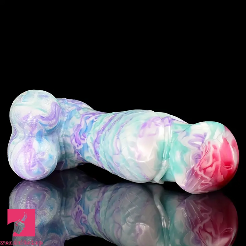 9.05in Large Testis Design Thick Silicone Soft G-Spot Female Dildo