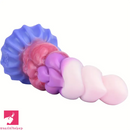 6.69in Rainbow Liquid Silicone Curved Anal Plug Odd Spiral Dildo