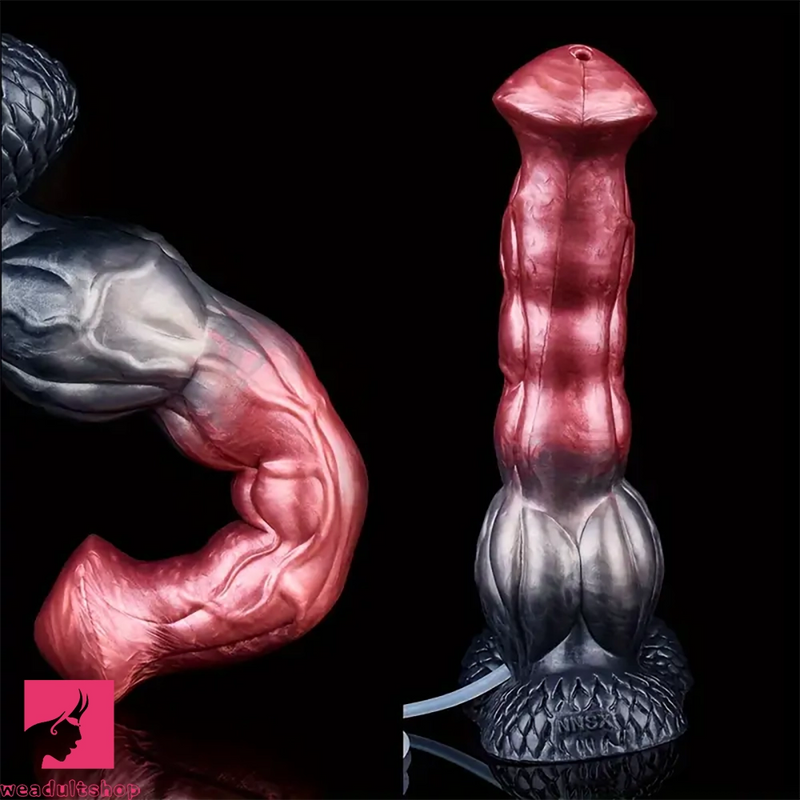 9.37in Realistic Horse Squirting Silicone Animal Knot Big Soft Dildo