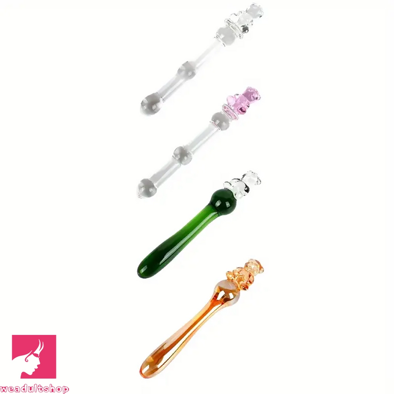 7.87in Cartoon Bear Series Glass Fantasy Cute Massage Useful Dildo