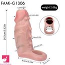 5.62in Realistic Beaded Penis Sleeve Flexible Hollow Spiked Dildo