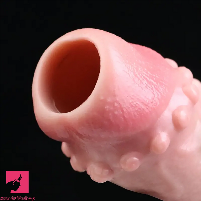 4.88in Realistic Sheath Penis Sleeve Soft Silicone Penis Spiked Dildo