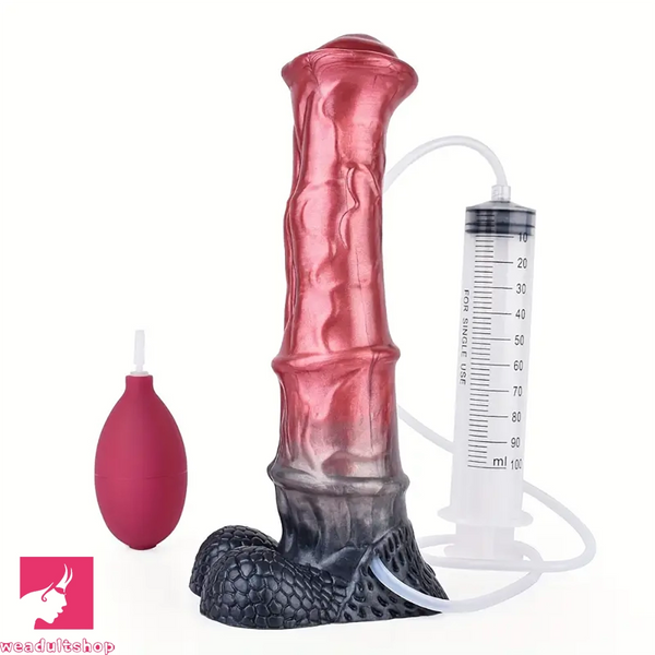 10.03in Realistic Horse Squirting Silicone Animal Penis Fantasy Dildo