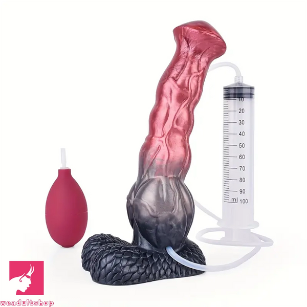 9.37in Realistic Horse Squirting Silicone Animal Knot Big Soft Dildo