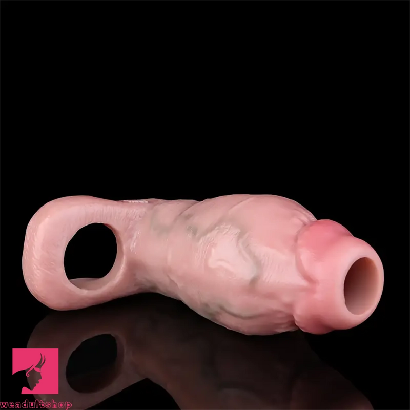 3.81in 3.93in 4.76in Small Flexible Realistic Silicone Cock Sleeve Dildo