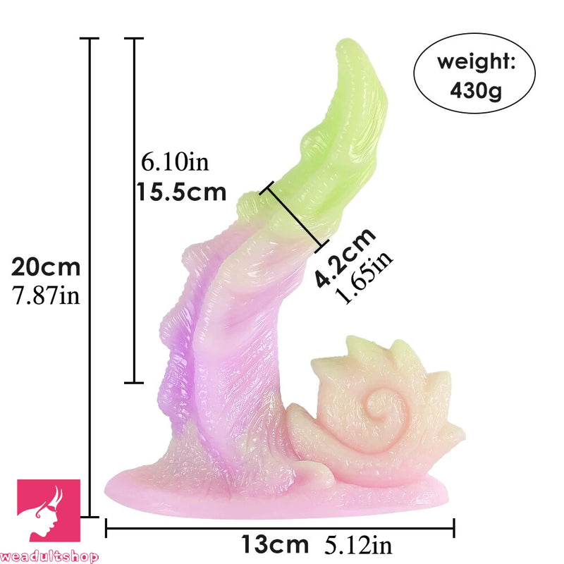 7.87in Dragon Tentacle Luminous Anal Monster Silicone Flexible Dildo