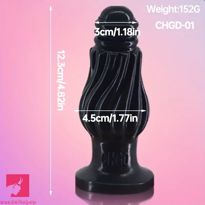 4.82in 4.92in 5.9in 6.02in Small Portable Black PVC Butt Plug Dildo