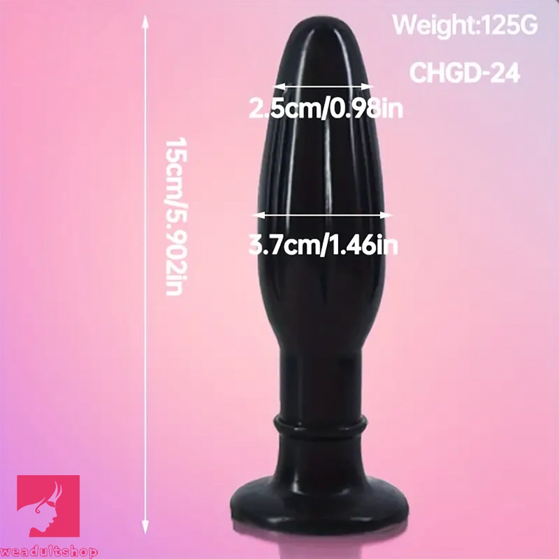 4.82in 4.92in 5.9in 6.02in Small Portable Black PVC Butt Plug Dildo