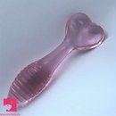 5.11in Glass Spiral Sharp Head Dildo With Heart Base Love Adult Toy