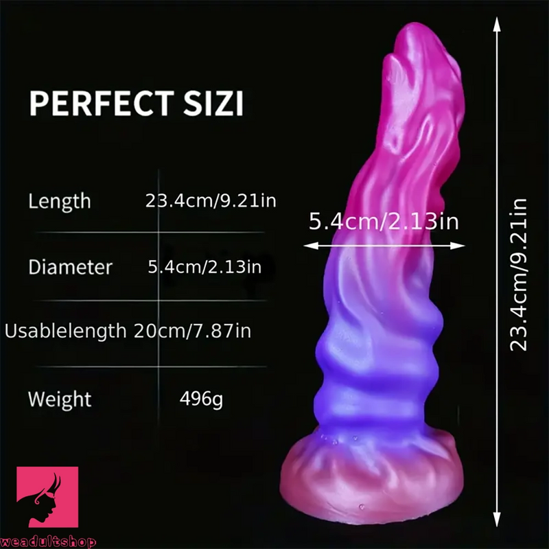 9.21in Colorful Soft Shaped Liquid Silicone Monster Odd Cock Dildo