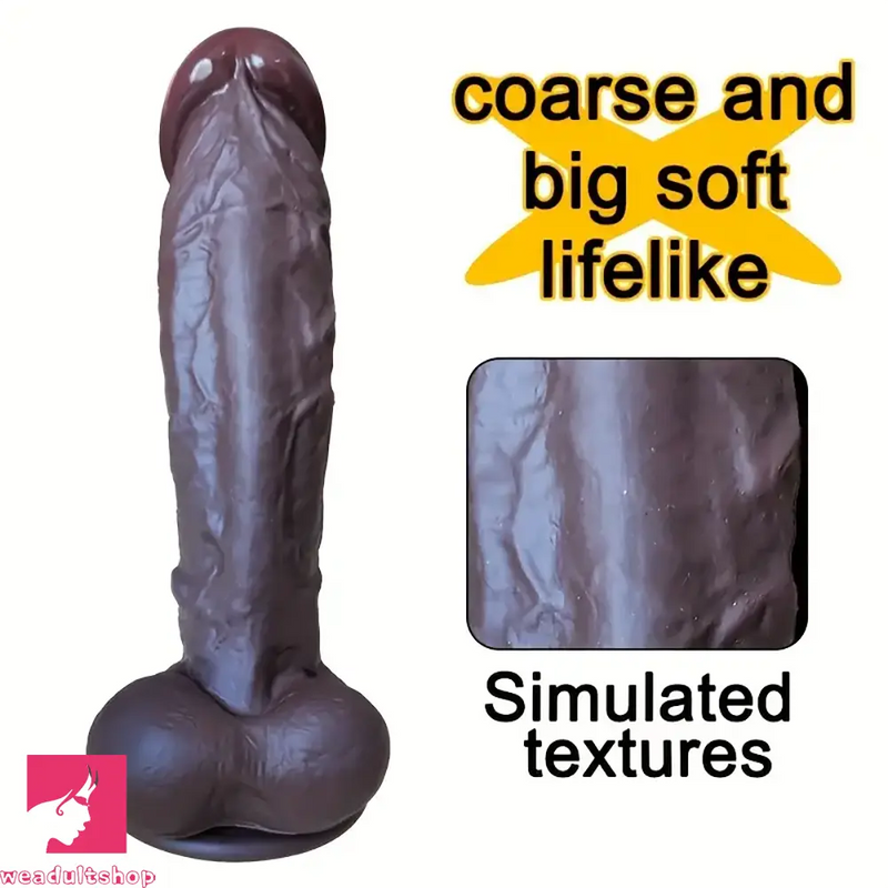 9.84in Soft Silicone Lifelike Big Ebony Dildo For Prostate Training