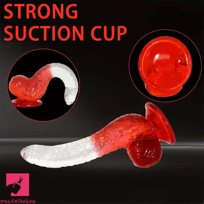 8.27in Soft Silicone Fantasy Gradient Jelly Dildo Masturbator Adult Toy