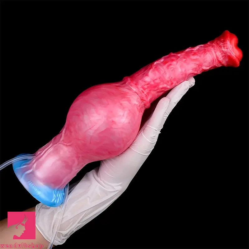 11.81in Realistic Horse Cock Inflatable Big Manual Pump Premium Dildo