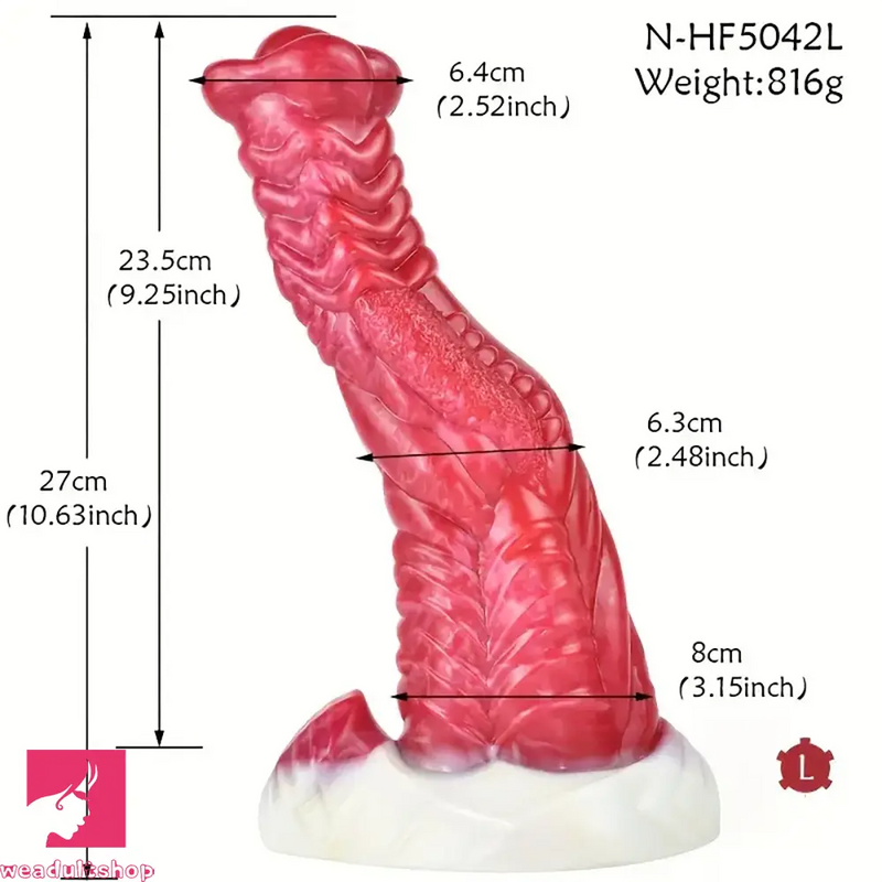 8.15in 9.29in 10.63in Soft Silicone Thick Fantasy Monster Orgasm Dildo