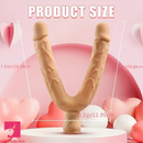 7.63in Double Heads Vibrating Silicone Soft Auto Dildo With Rose Sucker