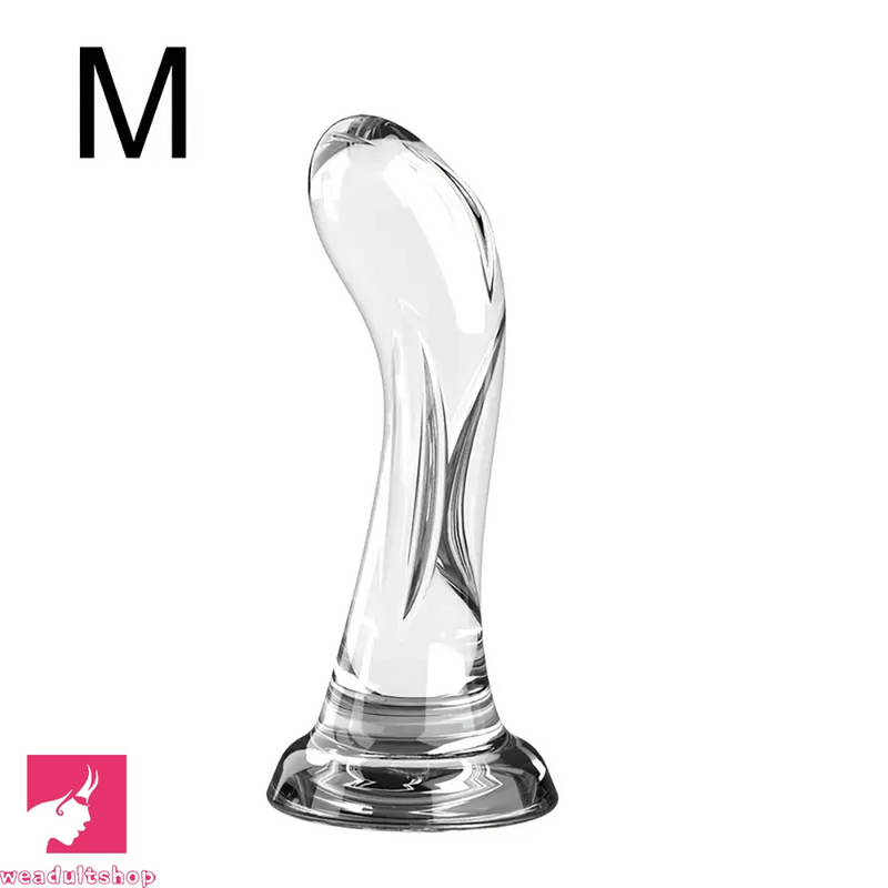 4.92in 5.7in 6.49in Soft Clear Curved Small Anal Plug Prostate Dildo