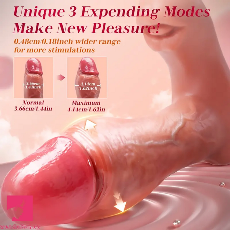 5.91in Expanding Vibrating Thick Realistic Dildo With Tongue Lick