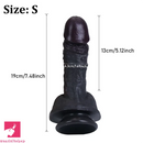 7.48in 9.84in Soft Silicone Ebony Dildo Sex Toy For Couple Orgasm