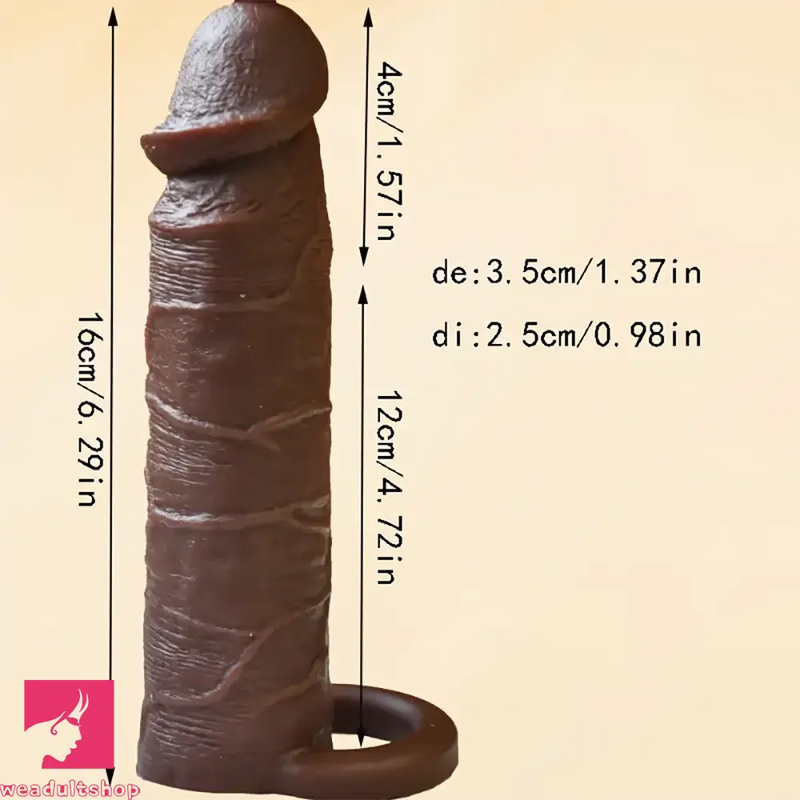 5.11in 6.29in Soft Silicone Small Lifelike Dildo Cock Sleeve Extension