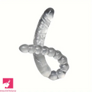 17.72in Clear Dual-Headed Dildo PVC Phallus Sex Toy With Bead Chain