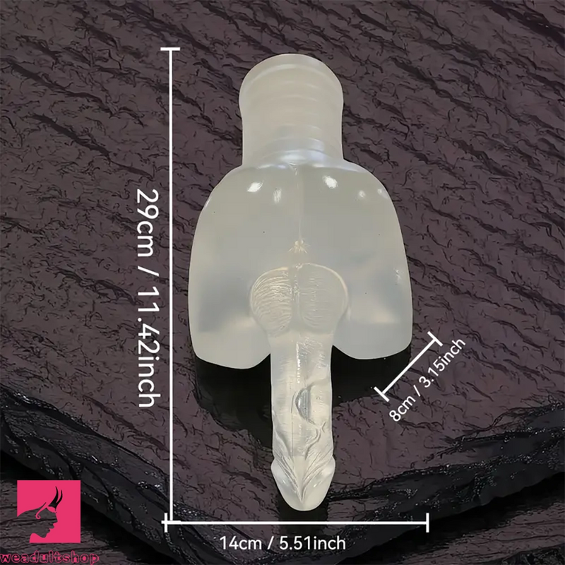 11.42in TPE Transparent Big Design Homosexual Pocket Pussy Dildo