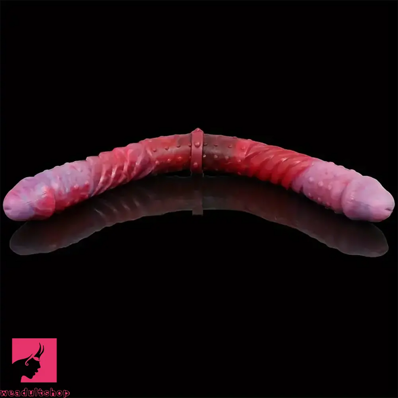 20.87in Dual-Headed Long Huge Phallus Silicone Spiked Soft Dildo