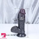 6.88in Realistic Ebony Silicone Soft Skin Dildo For Couple Sex Using