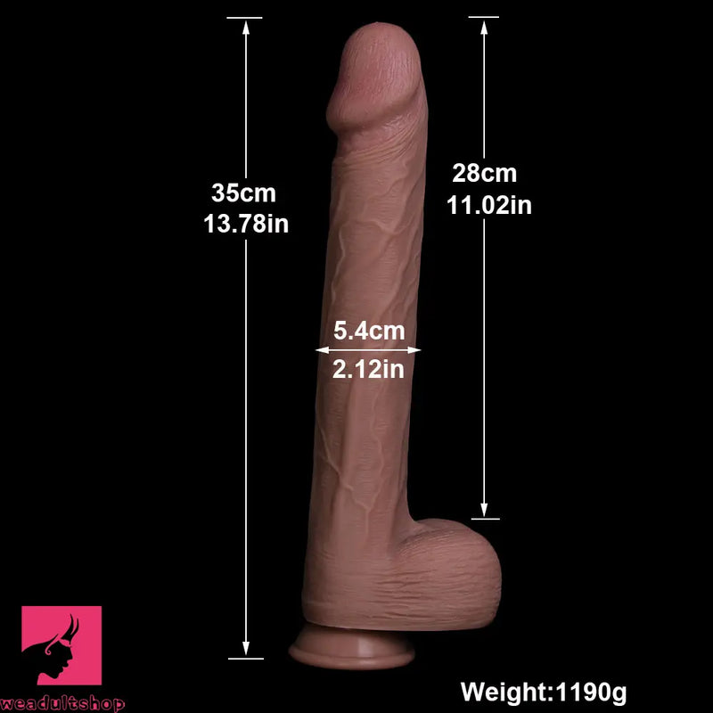 13.78in Super Realistic Skin Silicone Soft Female Long Huge Dildo