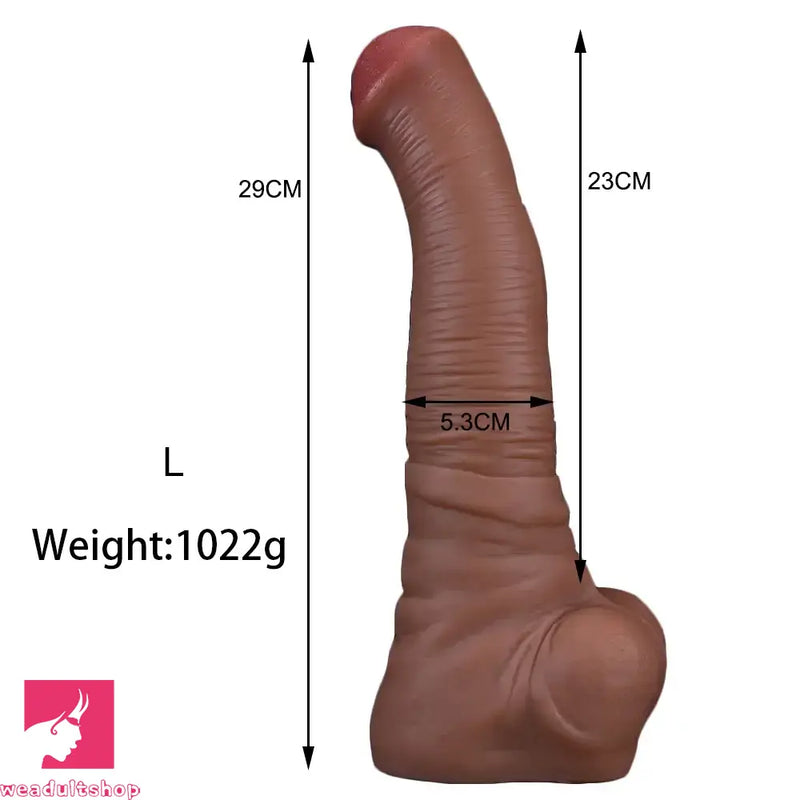 8.66in 11.41in Realistic Silicone Soft Elephant Trunk Female Big Dildo