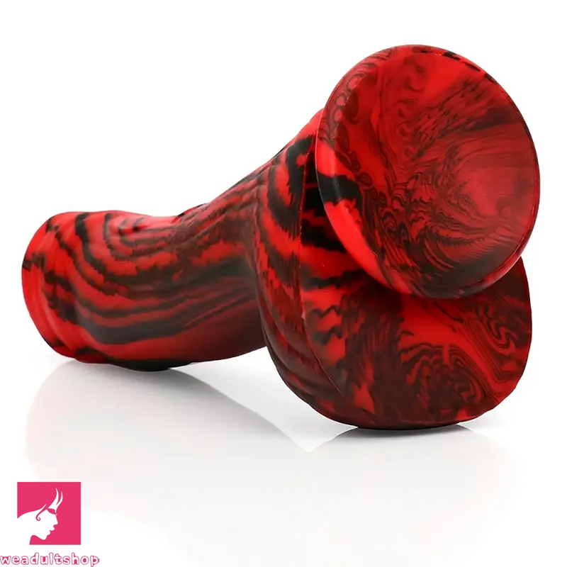 9.96in Big Horse Silicone Realistic Red Black Dildo For Anal Cock Toy