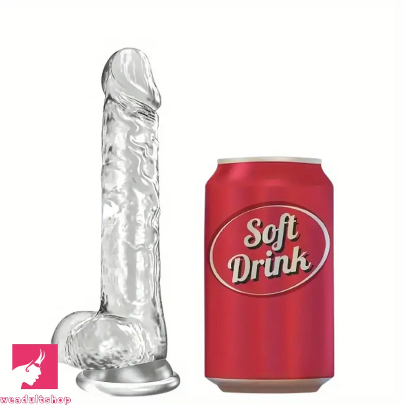 7.5in Clear Realistic Suction Cup Anal Dildo For G-spot Prostate Sex