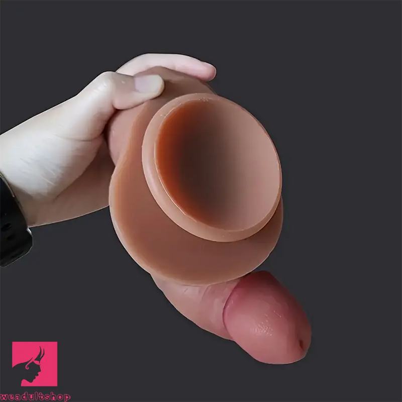 8.07in Big Curved Silicone Soft Real Dildo For Prostate Sex Pleasure