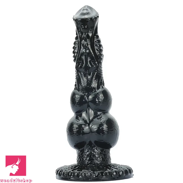 8.97in Dog Knot Black PVC Hands-Free Dildo For G-Spot Orgasm Love