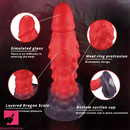 8.66in Dragon Spiked Scale Soft Silicone Big Dildo Female Adult Toy