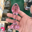 4.1in Small BDSM Glass Flower Bottom Dildo For Women Men Adult Toy