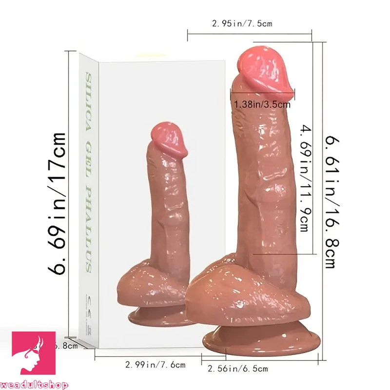 6.61in Real Silicone Soft Lifelike Cock Anal Dildo For Women Sex