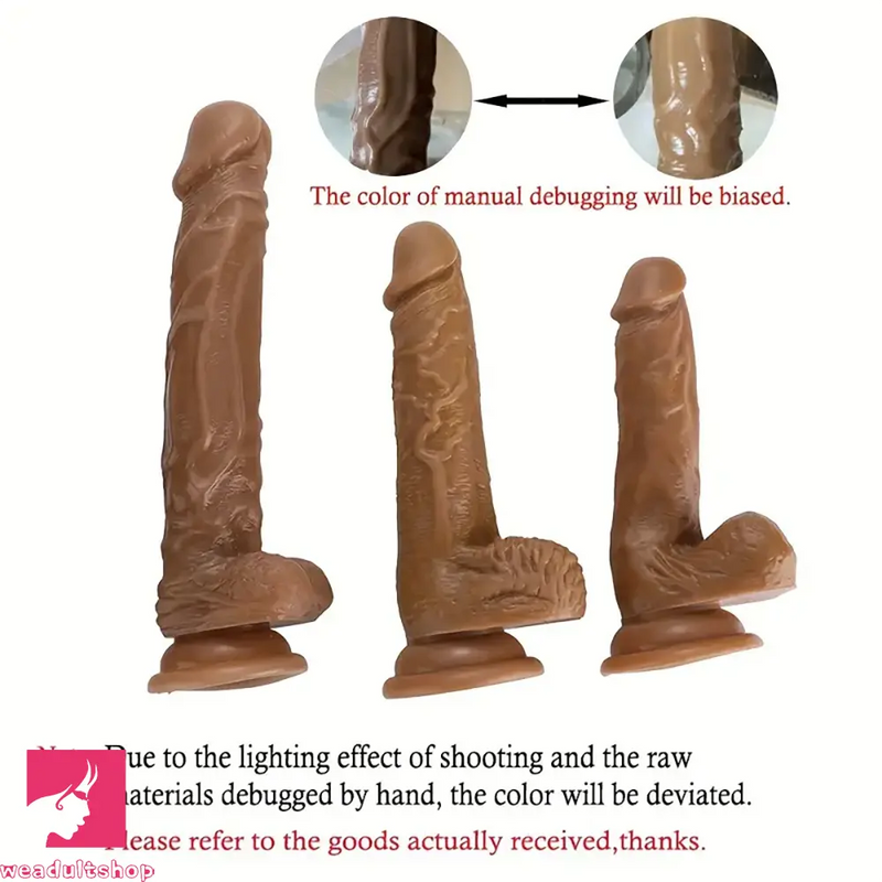 6.69in 7.88in 9.85in Real Penis Strong Suction Cup Silicone Real Dildo