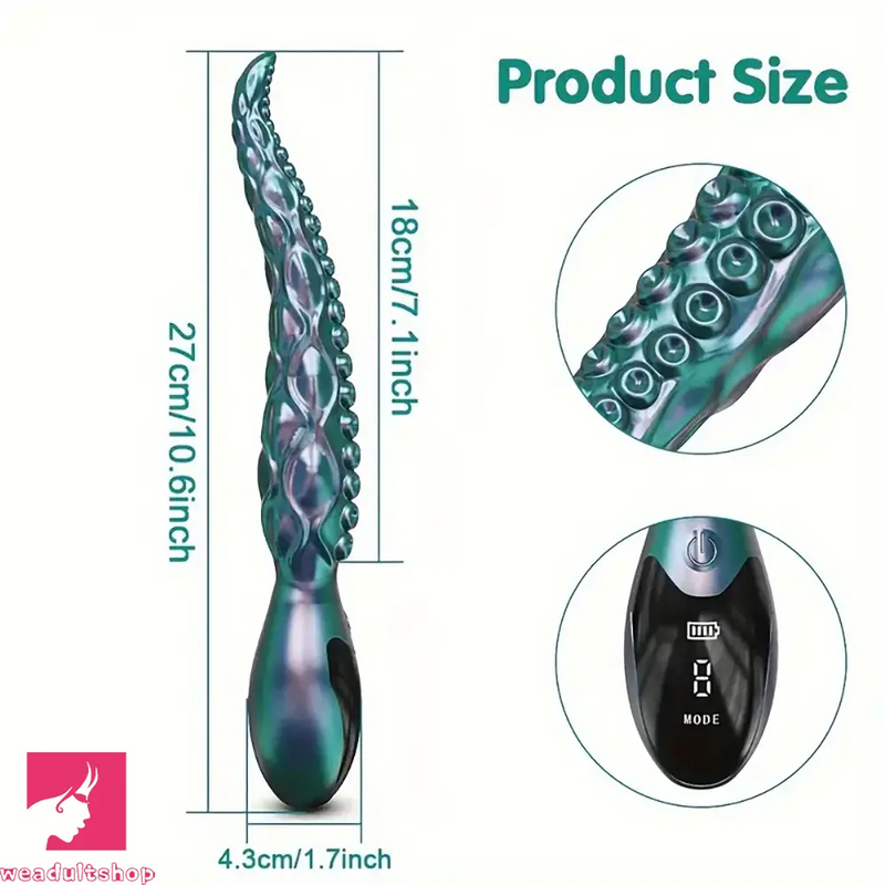 10.6in Octopus Tentacle Clitoral Vibrating Monster LED Display Dildo