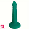 6.49in Soft Silicone Green Curved Shaft Real Dildo For G-Spot Stroker