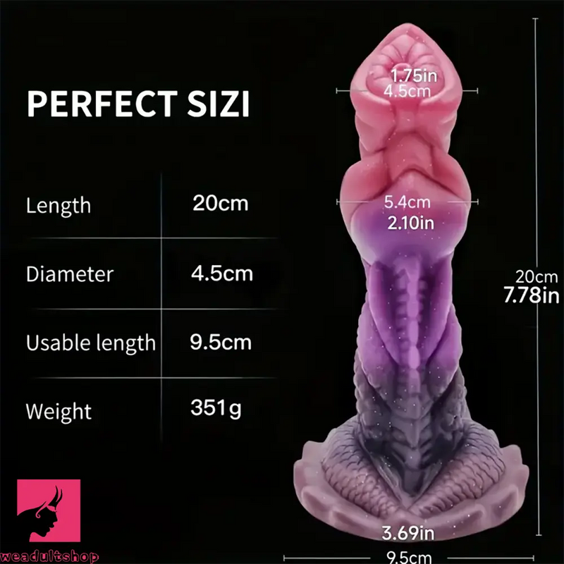 7.78in Monster Dragon Silicone Soft Fantasy Dildo For Vagina Sex Love