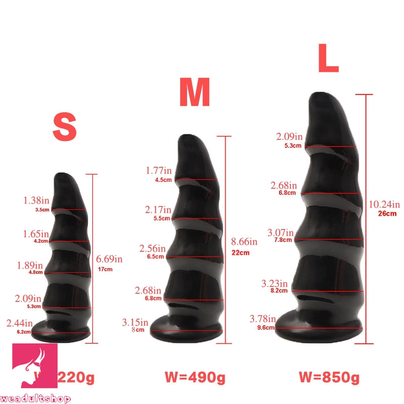 6.69in 8.66in 10.24in Exotic Wavy Anal Big PVC Dildo Cock Butt Plug