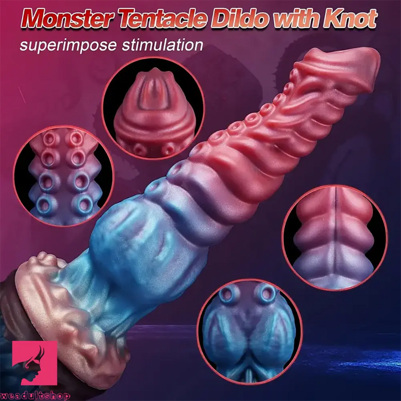 9.84in Monster Tentacle Big Soft Dildo With Knot For Anal Stimulation