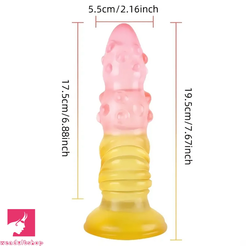 7.67in PVC Spiked Anal Prostate Butt Dildo For Penis G-spot Anal Sex