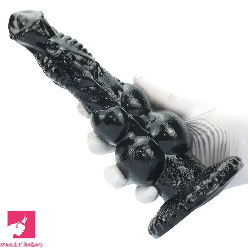 8.97in Dog Knot Black PVC Hands-Free Dildo For G-Spot Orgasm Love